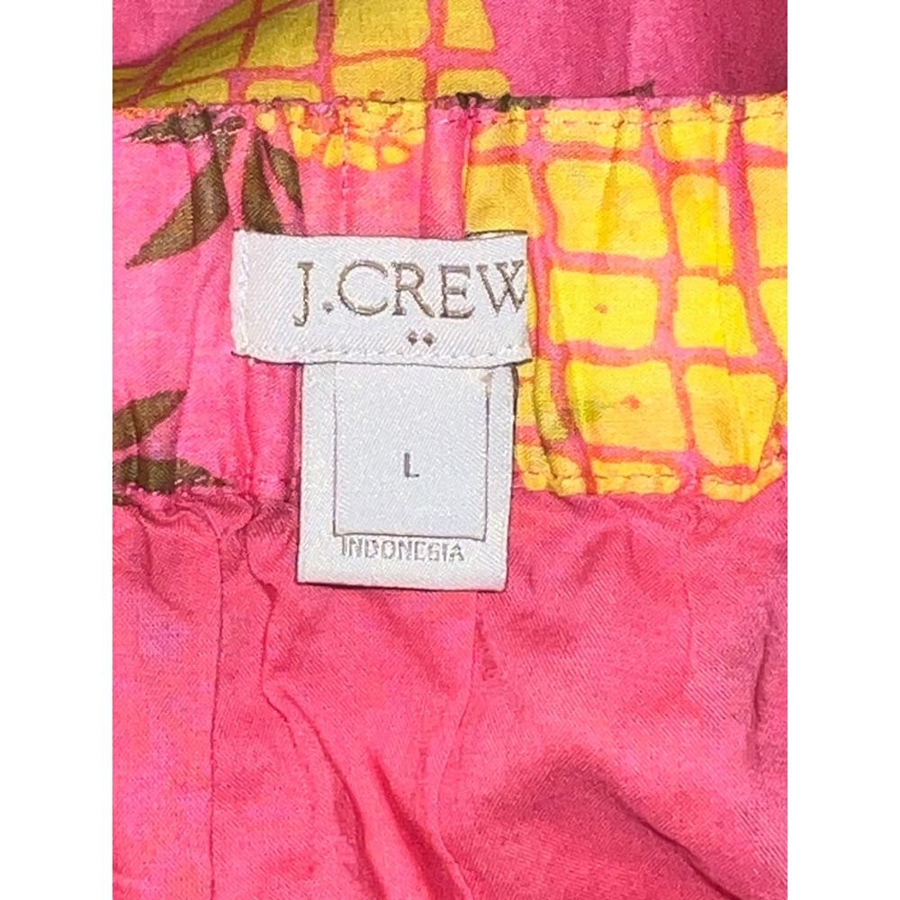 J. Crew Pink Pineapple Print Elastic Waist Skirt Women's Size L Summer Casual - Picture 6 of 8